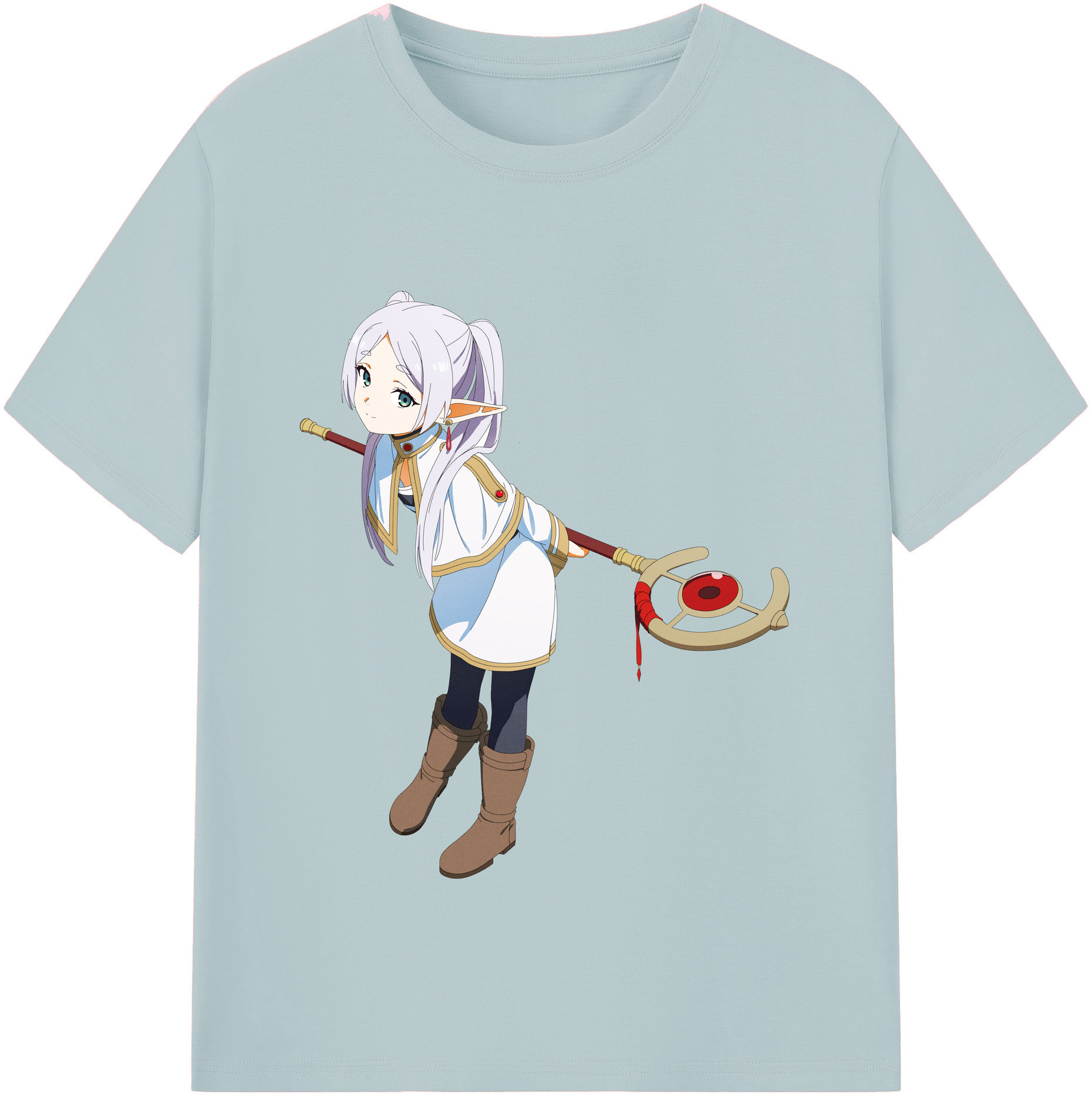 （画像用） 葬送のフリーレン Frieren 綿100％半袖Tシャツ（フロントプリント）